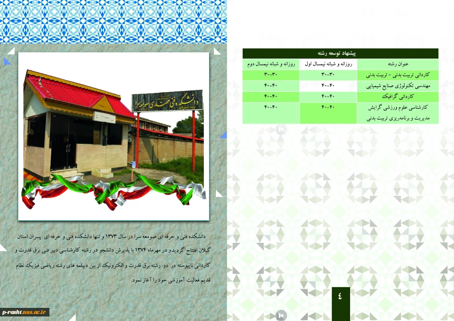 رشته های کنکور 98 دانشگاه فنی و حرفه ای استان گیلان 6