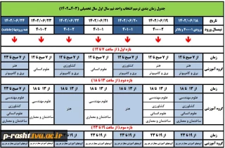 ترمیم انتخاب واحد 18 شهریور 1402